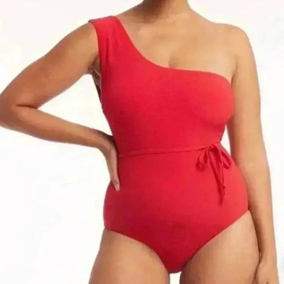 NWT Sea Level Swim Red One Shoulder One Piece - Picture 9 of 10